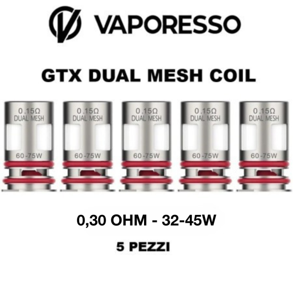 Coil GTX Dual Mesh 0.30 Ohm 5PZ